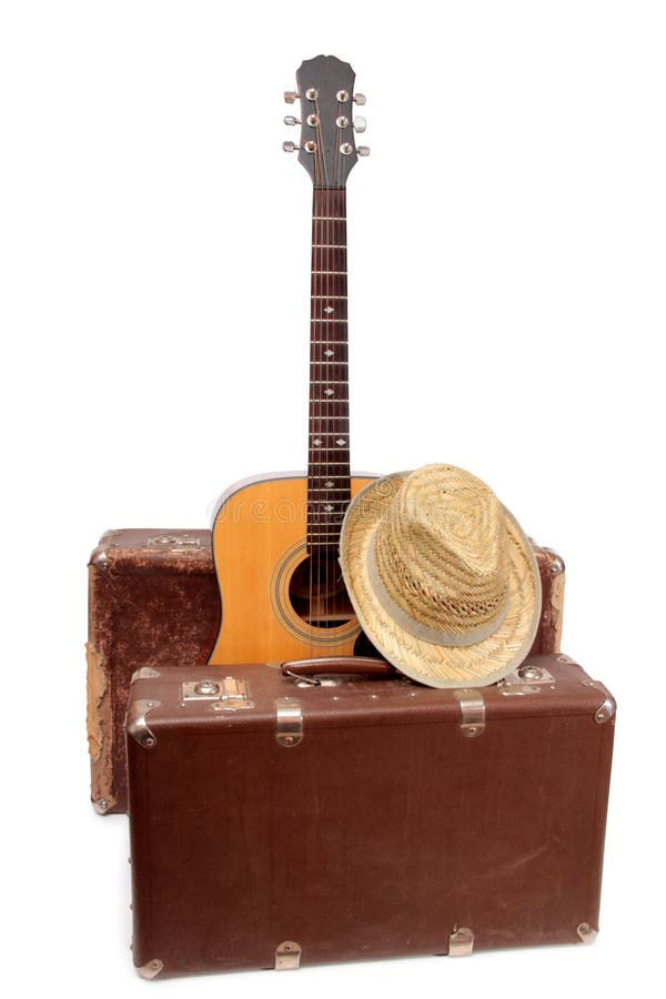 Suitcase and Old Guitar Two Stock Image Image of kentucky, america 121403255