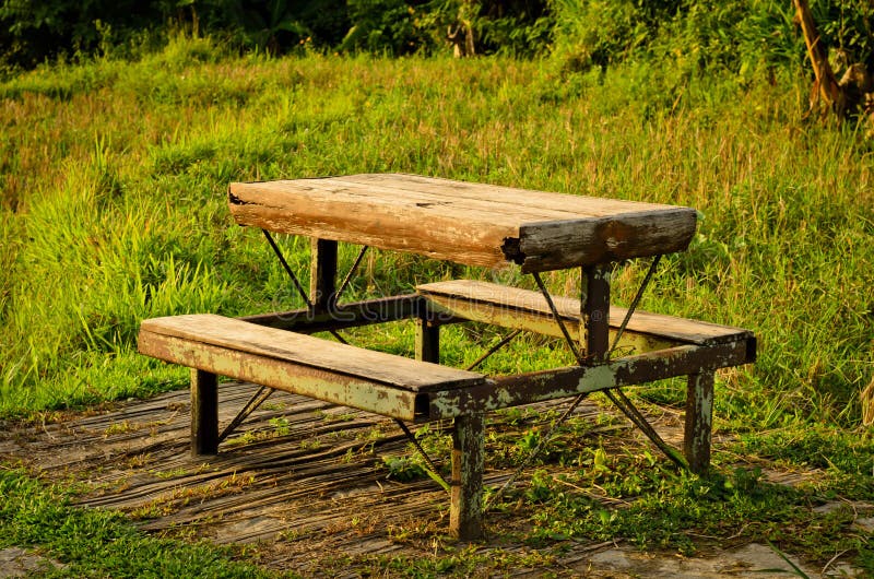 The old table picnic in field