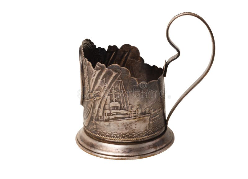 Old tea cup holder stock photo. Image of object, decoration 36813786