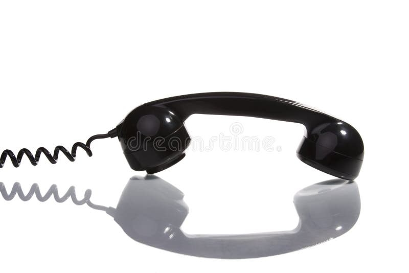 Old telephone handset stock image. Image of isolated, hotline 5523827