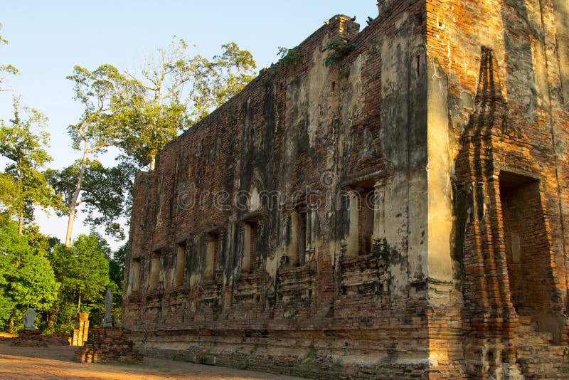 Old Temple, Old Pagoda buddha in Thai temple Wat Thai Phichit