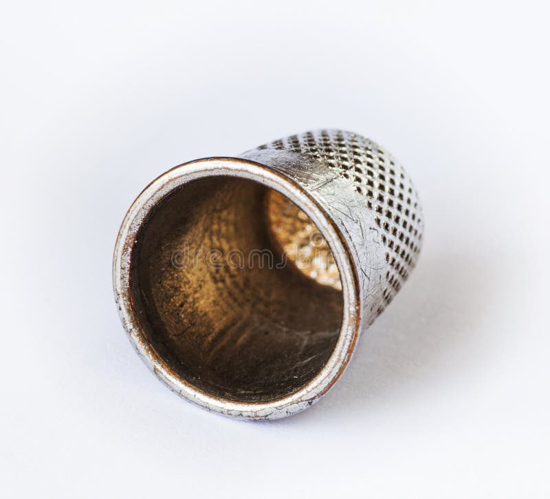 Old Thimble stock image. Image of brass, household, texture 91981397