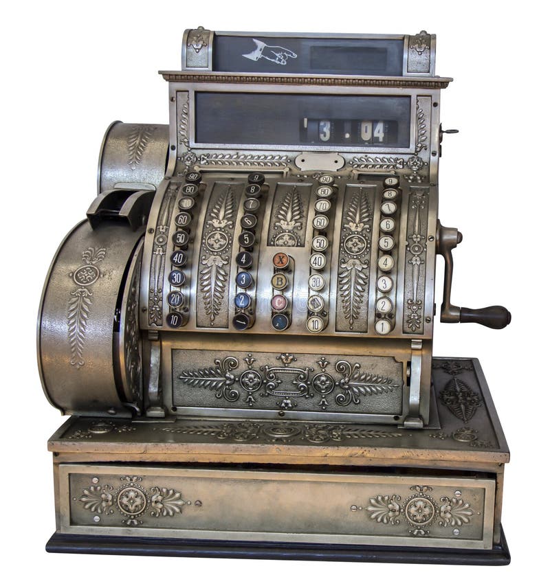 Old-time cash register stock photos