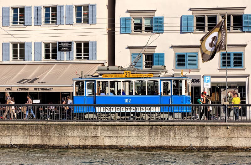 Old time tram in Zurich, Switzerland stock photography Old time tram in Zurich, Switzerland stock photography