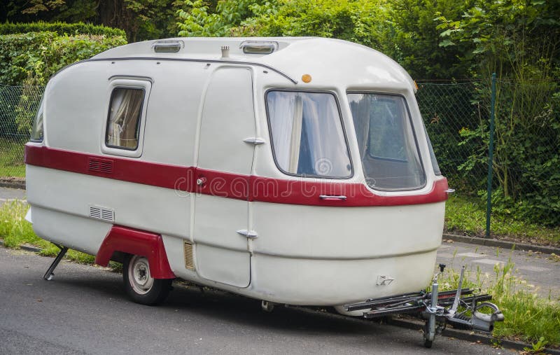 Old-timer camper trailer stock photos