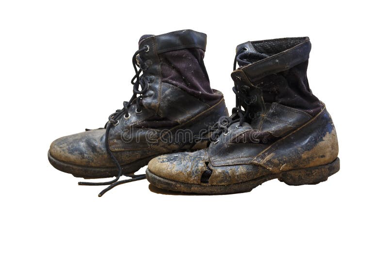 Old and torn boots stock image. Image of grunge, isolated - 194406175