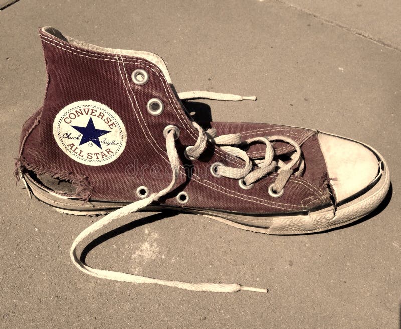 Old Torn Vintage Converse All Star Shoe Editorial Stock Image - Image ...