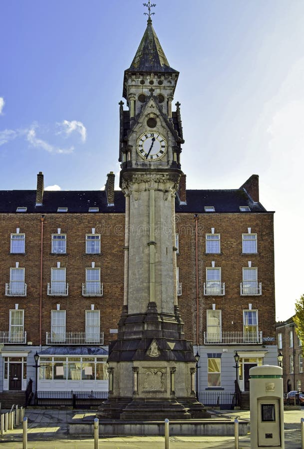 Old Tower with Clock in Limerick, Ireland Stock Photo Image of