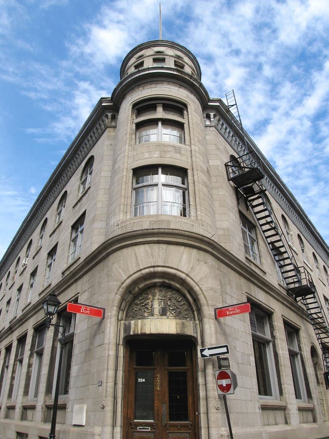Old town building montreal stock photos