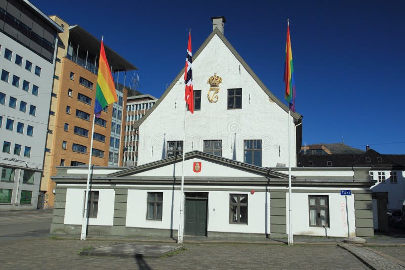 Old town hall in Bergen stock image. Image of norway 72789977