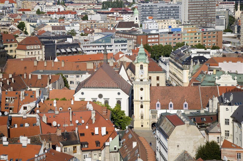 The old town hall and jesuit church in Bratislava, Slovakia