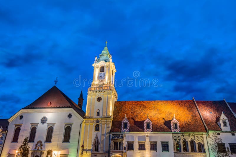 Old town hall at night Bratislava