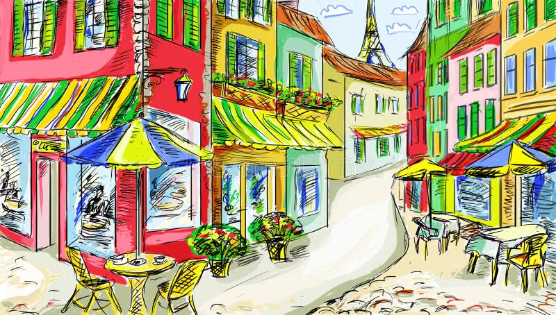 Old town - illustration