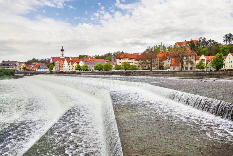 Cityscape of Landsberg am Lech and the Lech river. stock photos Cityscape of Landsberg am Lech and the Lech river. stock photos