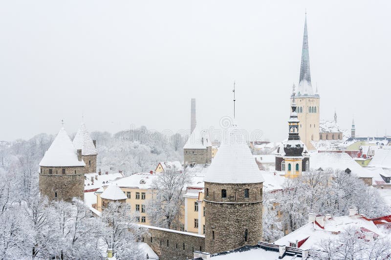 Old town during a snowfall. Tallinn. Estonia, Europe. Old town during a snowfall. Tallinn. Estonia, Europe