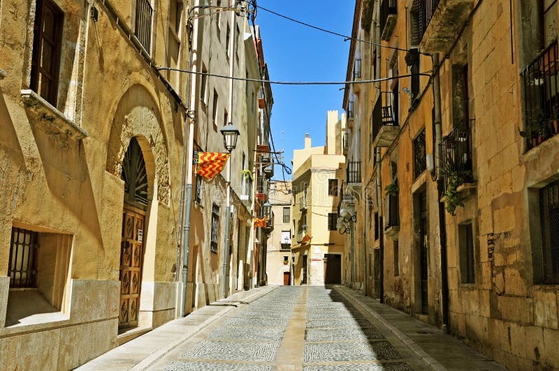 Old Town of Tarragona, Spain Stock Image Image of roading