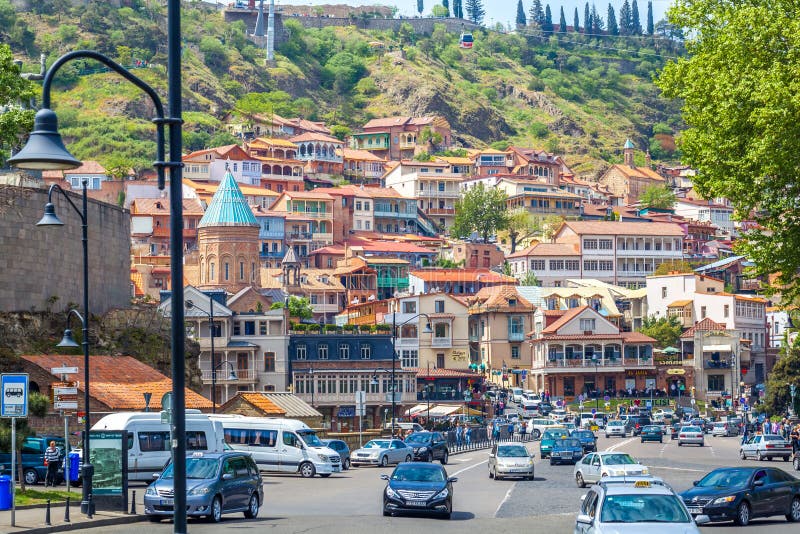Old Town of Tbilisi in the Sunny Day, 07.05 Editorial Stock
