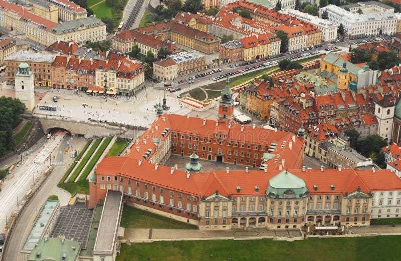 Old Town in Warsaw aerial editorial image. Image of downtown - 43084970