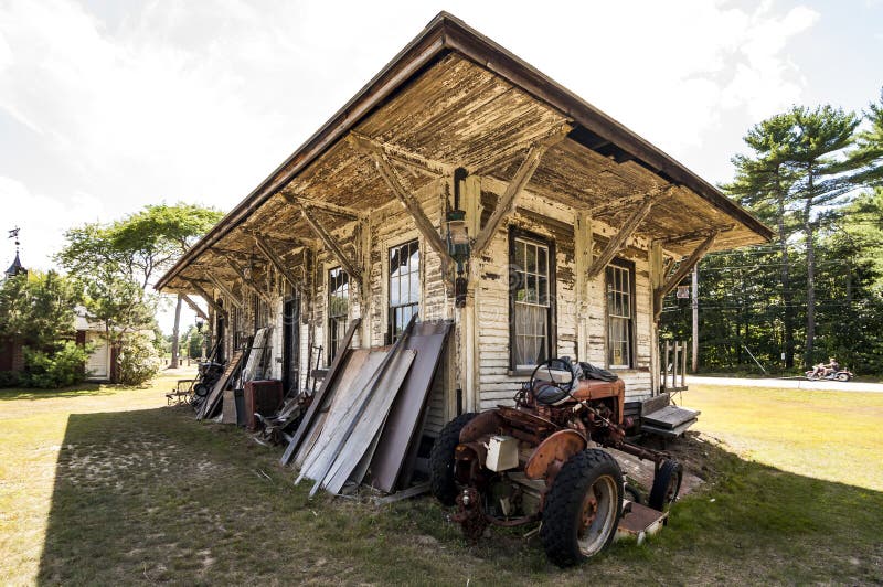 Old tractor on a farm stock image. Image of tractor, shack 78426159