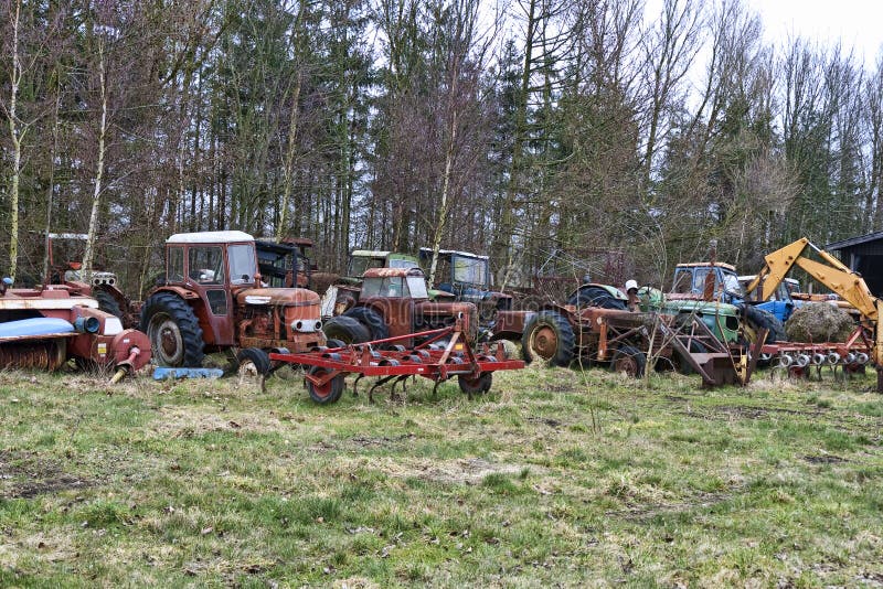 Old Tractors on a Scrap Yard Stock Photo Image of rural, scrap 172116364