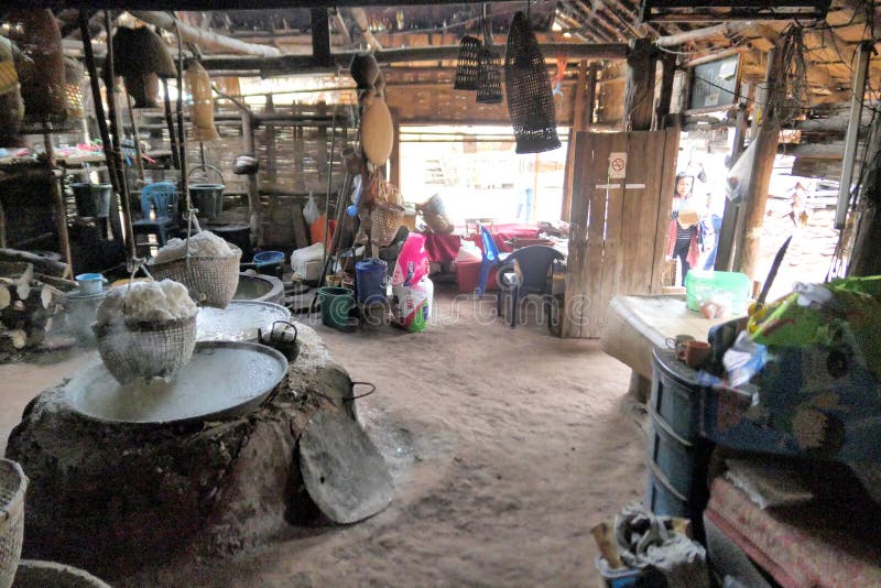 Old traditional grocery shop in the countryside of Thailand with ordinary goods with local hut background. Nan, Thailand December stock images Old traditional grocery shop in the countryside of Thailand with ordinary goods with local hut background. Nan, Thailand December stock images