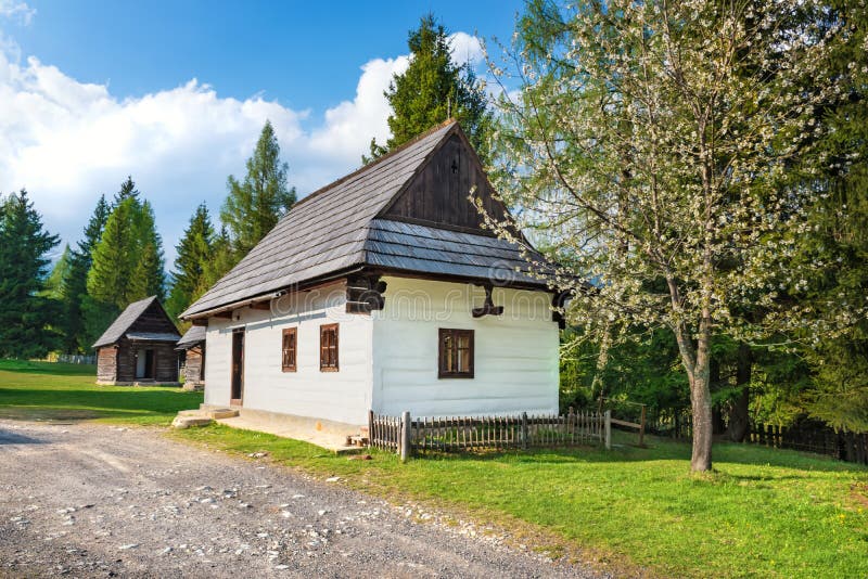 Old traditional houses of village Pribylina in Liptov region SLOVAKIA