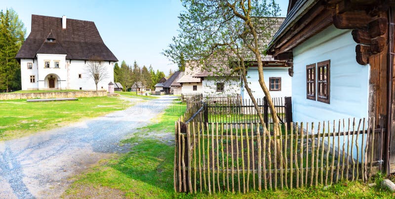 Old traditional houses of village Pribylina in Liptov region SLOVAKIA