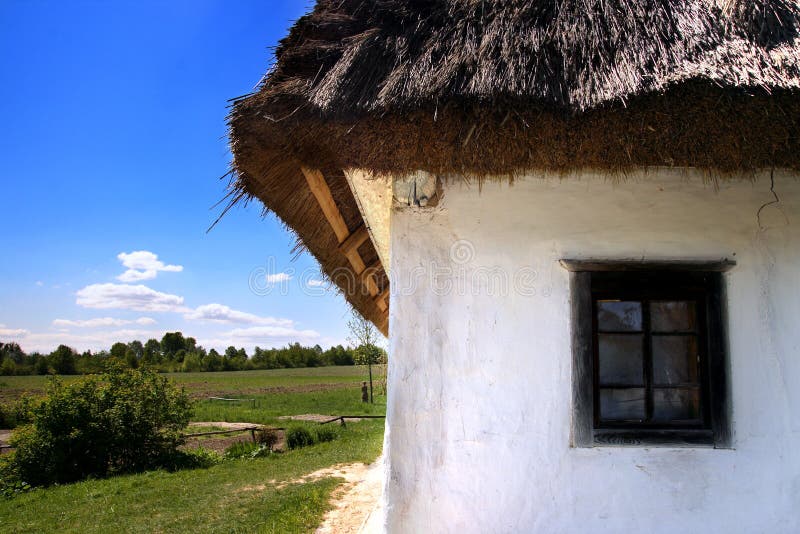Old traditional ukrainian house stock photography
