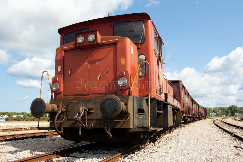 Old train waiting on railway station