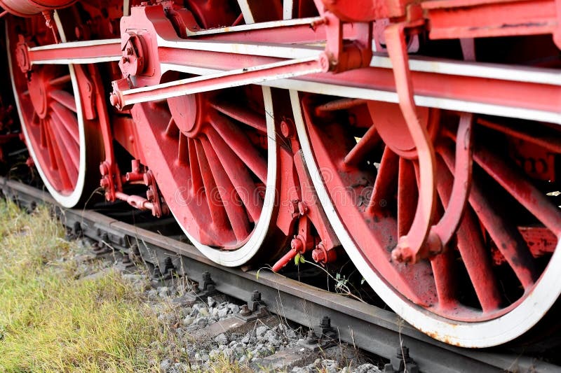 Driving Wheel Mechanism on Old Steam Train Stock Image Image of