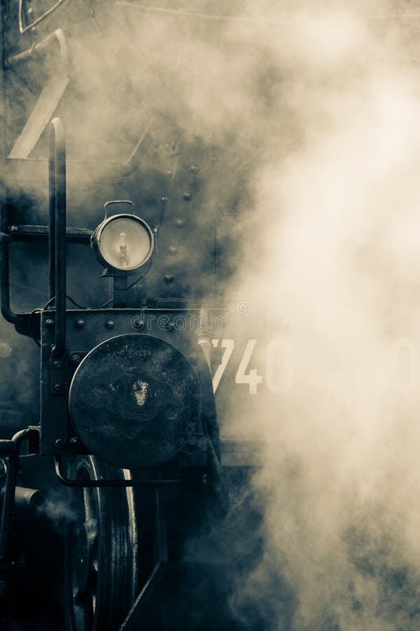 Old train locomotive steam detail monocromatic picture. Old train locomotive steam detail monocromatic picture