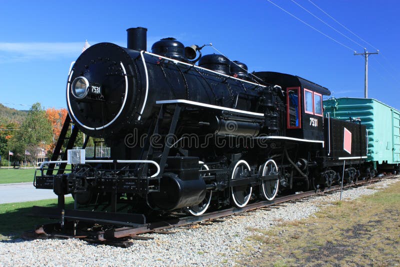 Old Train in New Hampshire in fall