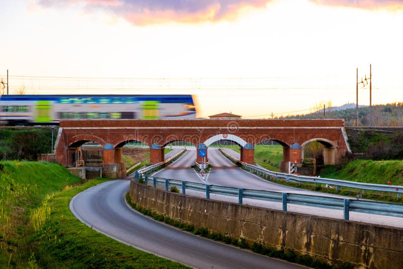 Old train overpass in maremma, tuscany