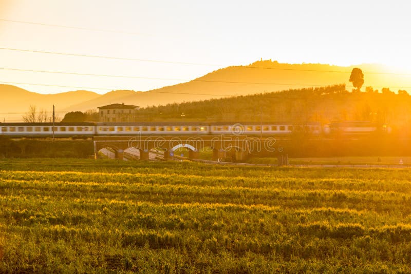 Old train overpass in maremma, tuscany