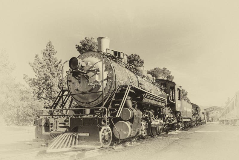 The Old Train in Vintage Style