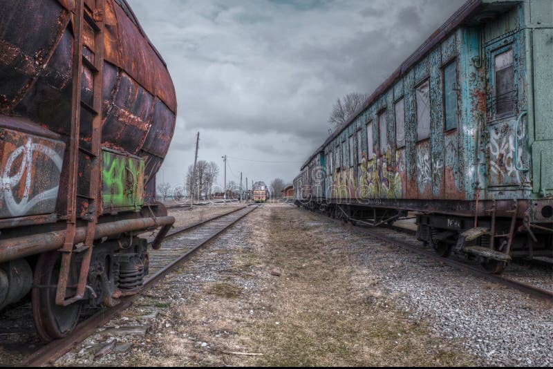 Old train wagons in Estonia, Haapsalu city