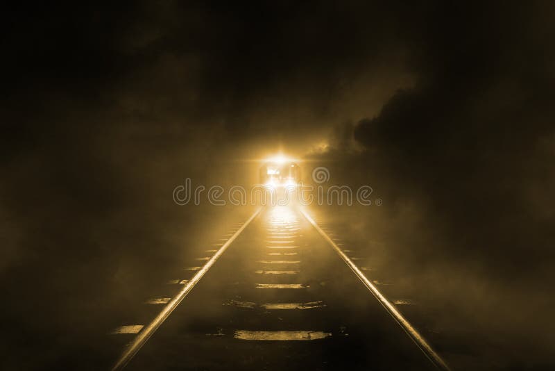 Old trains run through at night