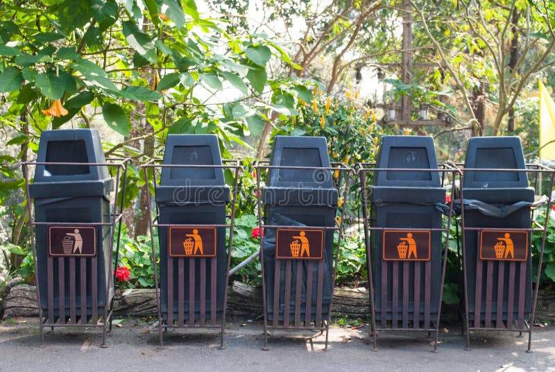 Old trashcan. stock images