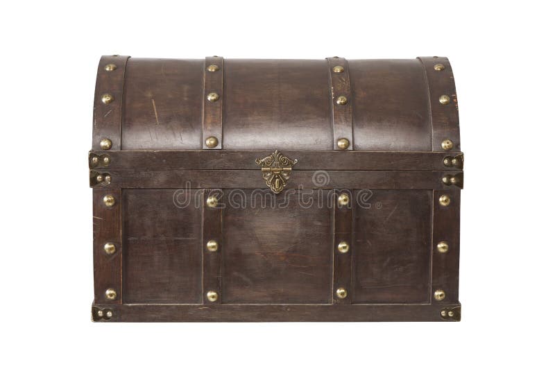 Old treasure chest isolated