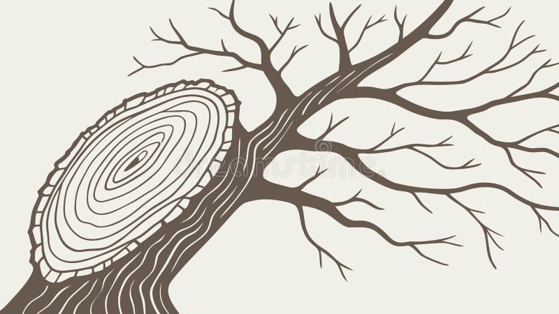 An old tree stump with visible growth rings, telling a story of nature's history and time's passage. This vector is ideal for ecological studies, rustic decor, educational content, and projects that explore natural cycles and endurance. vector design Generative AI. Old tree stump sketch vectors