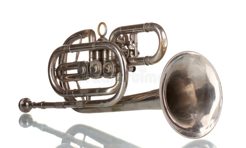 Old trumpet stock images