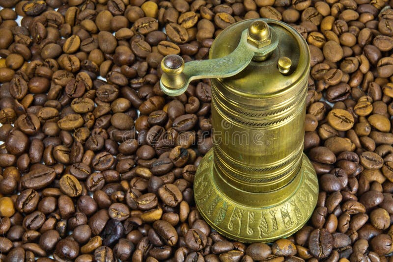 Old turkish coffee grinder stock image. Image of hand 23103013