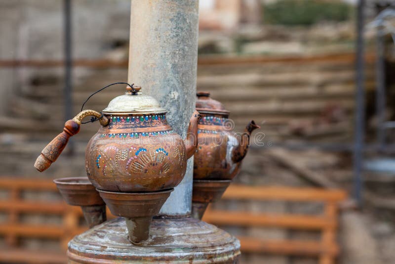 Handmade Turkish Double Boiler Tin Plated Copper Teapot