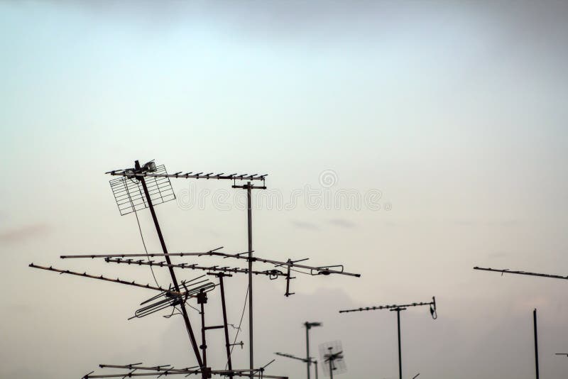Old TV Antennas stock image. Image of copy, antenna 142328033