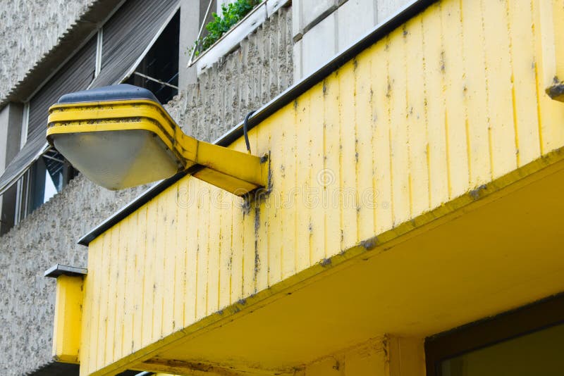 Old type street lamp.  street lamp on yellow background