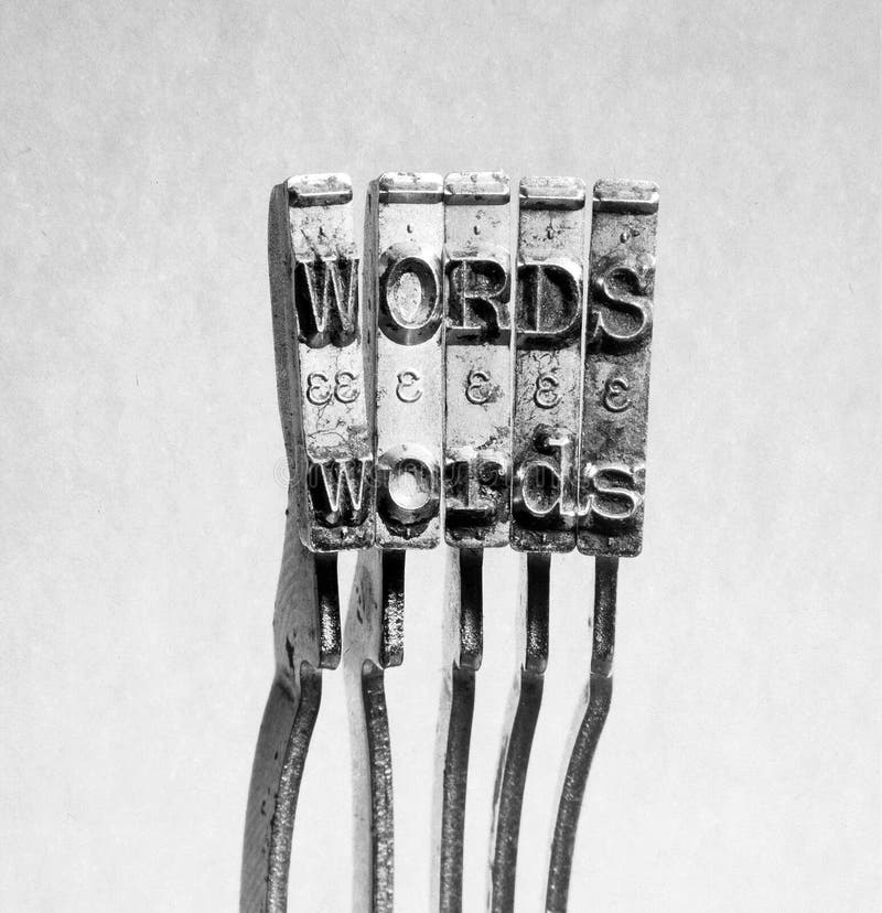 Old Typewriter Hammers and the Word ARTS Toned Stock Image Image of