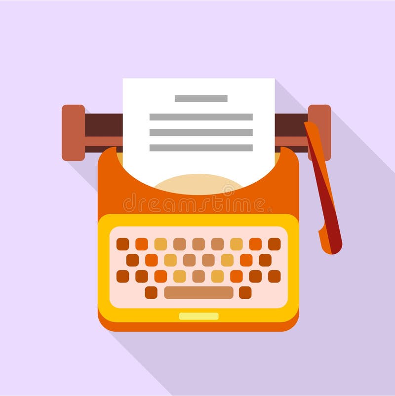 Old typewriter icon, flat style royalty free illustration