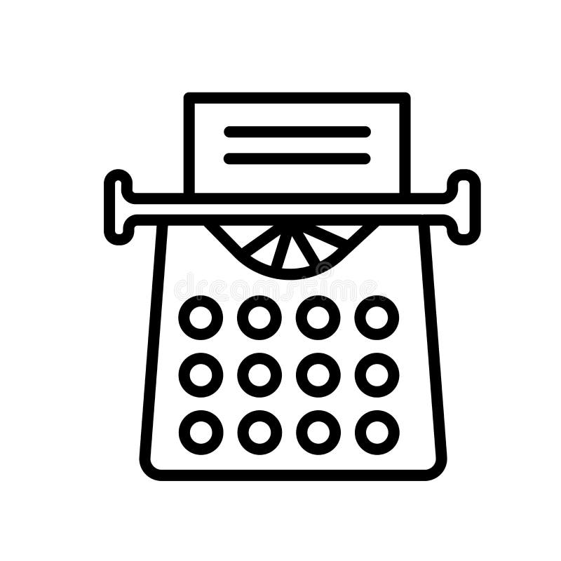 Old Typewriter icon vector isolated on white background, Old Typewriter sign , linear symbol and stroke design elements in outline royalty free illustration