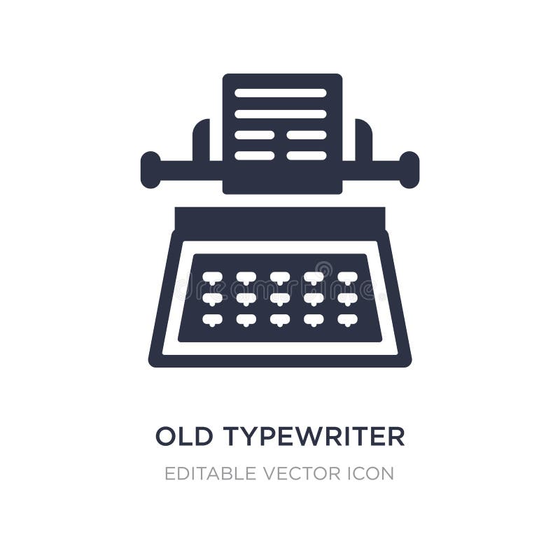 Old typewriter icon on white background. Simple element illustration from General concept stock illustration