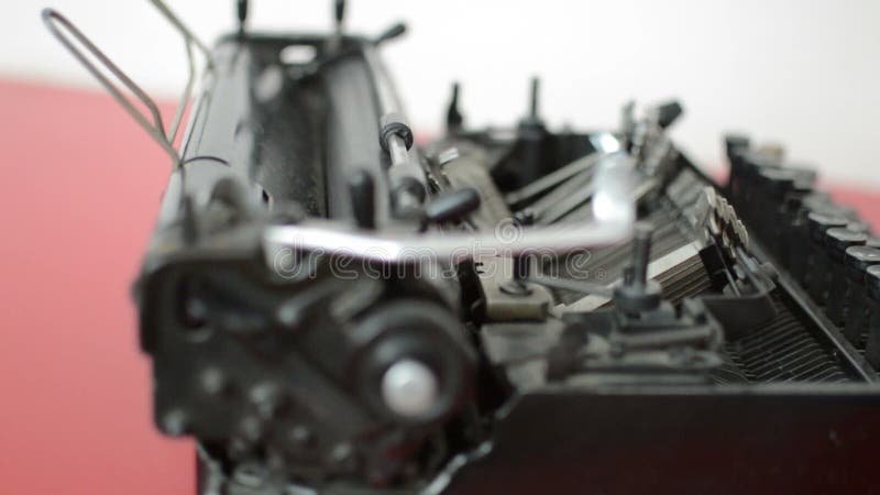 Old typewriter machine detail stock footage